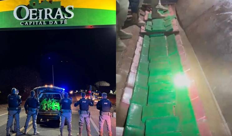 PRF apreende 450 kg de cocaína escondidos em carga de milho no Piauí