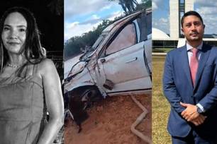 Professora morre após carro com prefeito capotar na BR-316, no Piauí; cinco feridos (Foto: Montagem/g1)