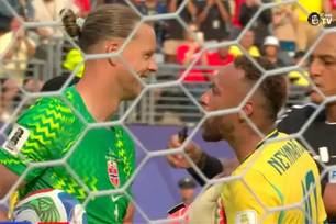 Discussão entre Neymar e Nyland em derrota do Brasil para Noruega na Copa do Mundo