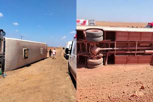 Acidente com ônibus clandestino deixa cinco feridos próximo a Uruçuí (Foto: Reprodução)