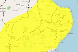 Alerta do Inmet prevê rajadas de vento de até 60 km/h em áreas do Piauí e de outros estados. (Foto: Inmet)