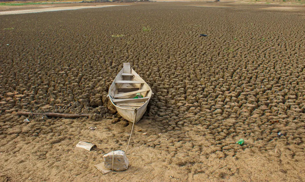 Área afetada pela seca no Semiárido nordestino; Brasil apresentou metas de recuperação.