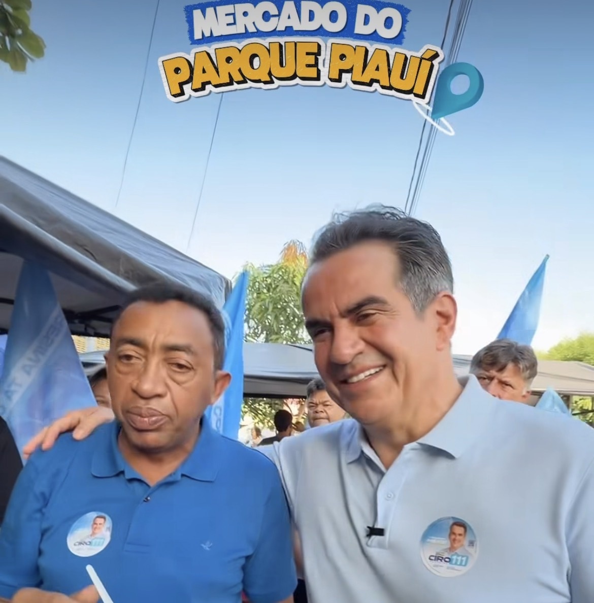 Ciro no mercado do Piauí com Joel