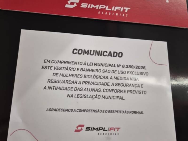SimpliFit proíbe o uso do banheiro feminino por mulheres trans em Teresina