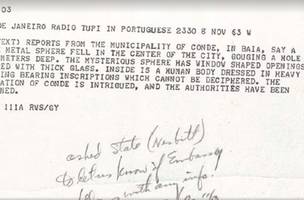 Documento da CIA registra investigação sobre suposto avistamento de OVNI na Bahia em 1963. (Foto: Departamento de Guerra dos EUA / Divulgação)