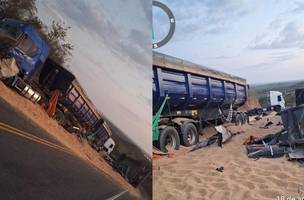 Duas carretas se envolvem em acidente e deixam trecho de rodoanel interditado (Foto: Reprodução)