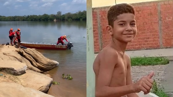 Enzo Samuel, de 10 ano, desapareceu nas águas do Rio Parnaíba no domingo (23)