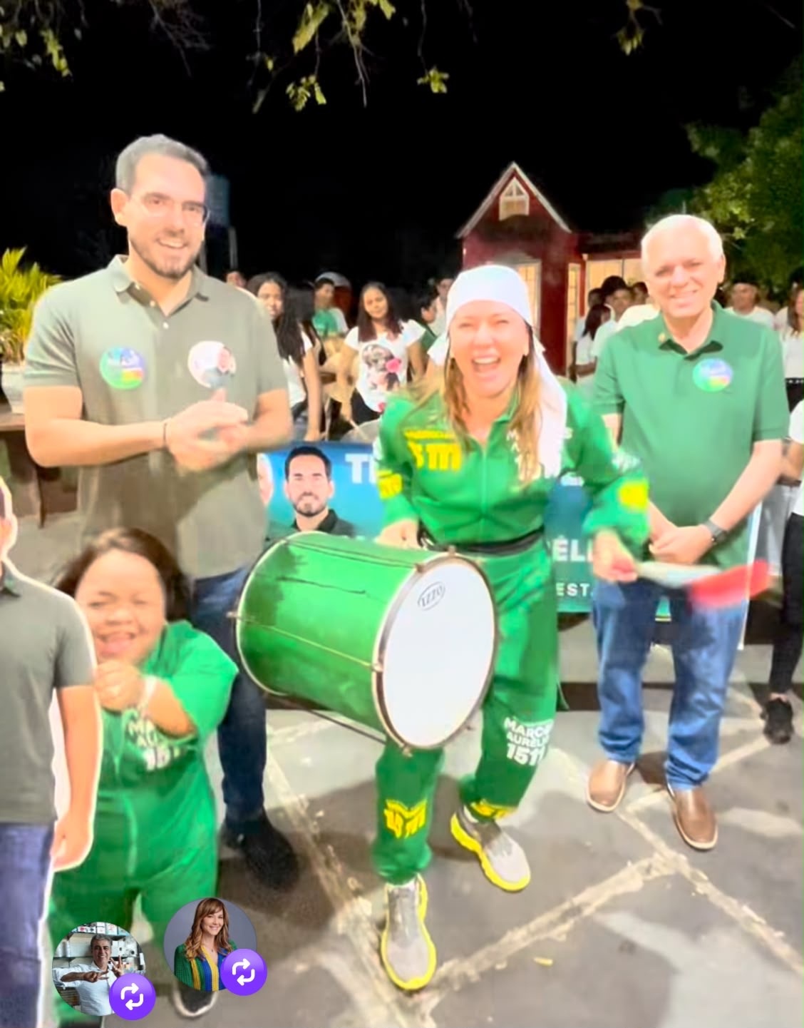 Ivanária e o marido Themistocles de um lado, um dos enteados de outro e suas marmotas políticas