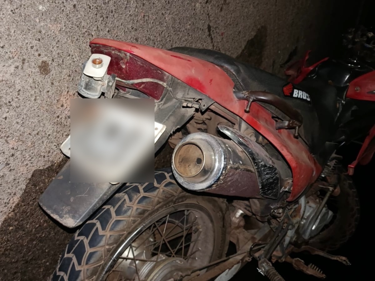 Moto envolvida no acidente