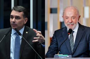 O senador Flávio Bolsonaro (PL), à esquerda; o presidente Luiz Inácio Lula da Silva (PT), à direita (Foto: Ricardo Stuckert/PR e Agência Senado)