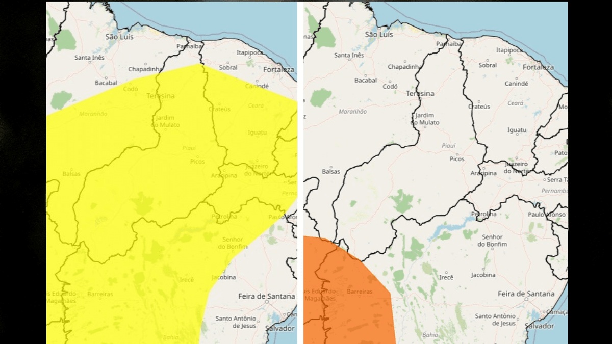 Oeiras registrou 39,8°C e umidade de 14%, segundo o Inmet.