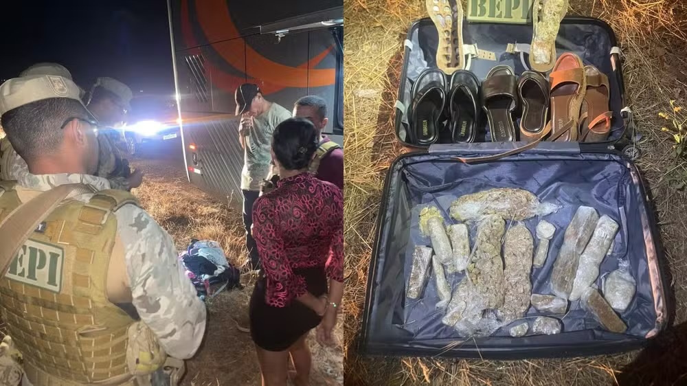 Suspeita foi interceptada dentro do ônibus