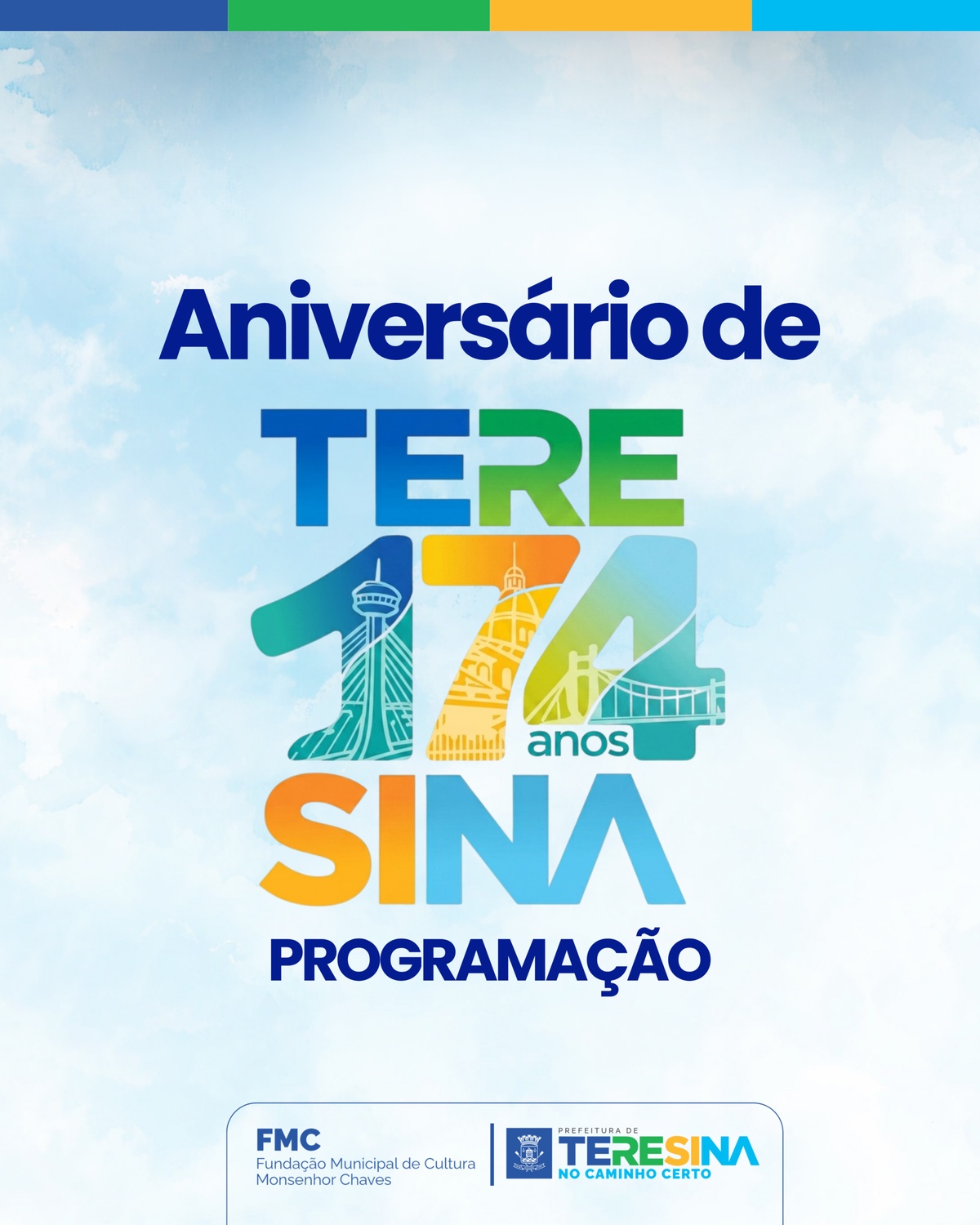 Teresina terá quatro dias de programação para celebrar os 174 anos da capital.