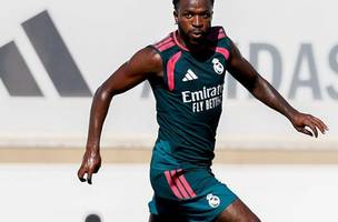 Vini Jr em treino do Real (Foto: Divulgação / Real Madrid)