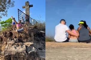 Cadeirante de 7 anos supera 1.840 degraus e chega ao topo de serra com ajuda da família no PI (Foto: Arquivo pessoal)