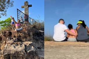 Cadeirante de 7 anos supera 1.840 degraus e chega ao topo de serra com ajuda da família no PI (Foto: Arquivo pessoal)