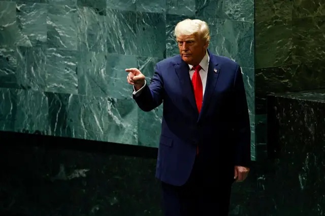 Donald Trump discursa durante a abertura da Assembleia Geral da ONU.