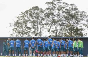 Jogadores em ação durante treino da seleção brasileira em Brisbane, na Austrália (Foto: Rafael Ribeiro / CBF)