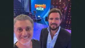Luciano Huck e Daniel Vorcaro em foto revelada pela PF (Foto: Reprodução/PF)
