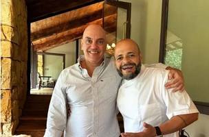 Ministro Alexandre de Moraes e o chef de cozinha José Maria Meira (Foto: Reprodução/PF)