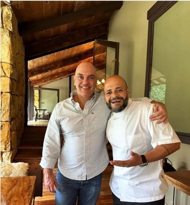 Ministro Alexandre de Moraes e o chef de cozinha José Maria Meira