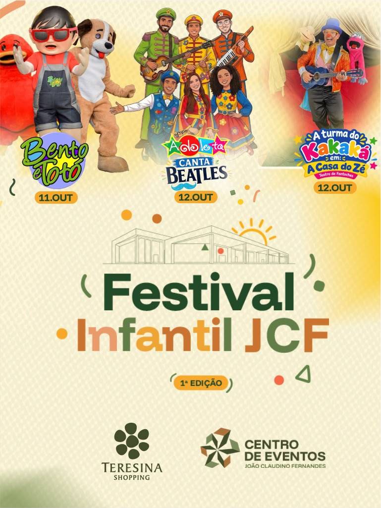 Festival Infantil JCF reúne três espetáculos em Teresina no Dia das Crianças