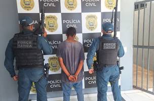 Suspeito foi preso pela Polícia Militar do Piauí (Foto: Divulgação/PMPI)