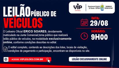 Leilão veículos detran