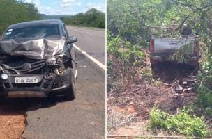 Carro bate em camionete na BR 316 no interior do Piauí (Foto: -)