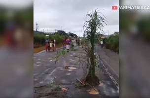 Na falta de ação do gestor, população debocha da buraqueira na BR (Foto: -)