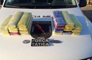 Força Tática de Paulistana prende homem e apreende mais de 20kg de maconha na divisa com o Pernambuco (Foto: -)