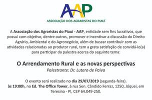Associação dos Agraristas do Piauí realiza palestra sobre Arrendamento Rural (Foto: -)
