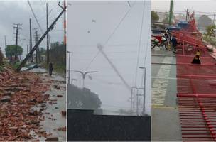 Forte ventania causa destruição e derruba torre em São Luís (Foto: -)