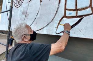 Painel do artista Nonato Oliveira é restaurado no Centro de Convenções (Foto: -)