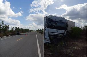 Motorista morre carbonizada depois de colidir com caminhão na BR 343 (Foto: -)