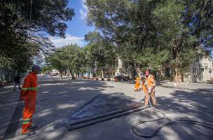 Prefeitura inicia marcação de mais de 100 vagas de estacionamento no centro de Teresina (Foto: -)